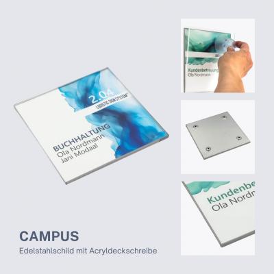 Türschild Campus 140 Edelstahl Schilder